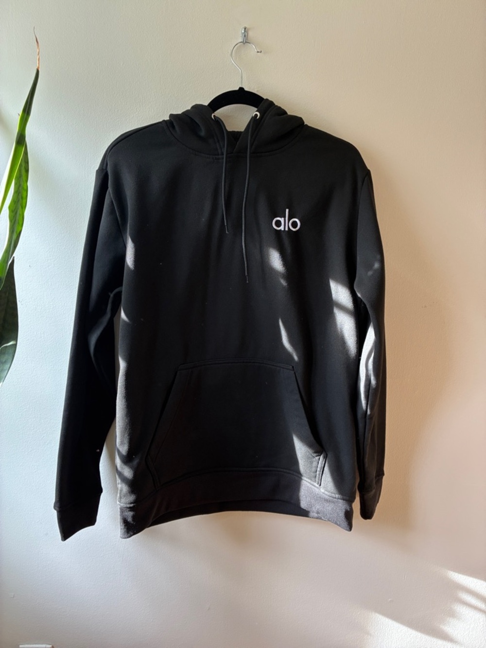 ALO Yoga Black Hoodie with White 'alo' Logo